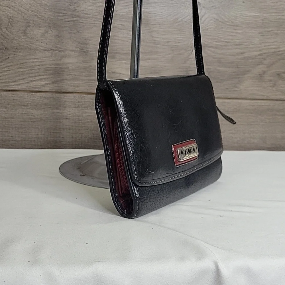 Brighton Black Leather Crossbody Bag